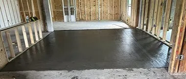 Polished concrete floor for commercial building